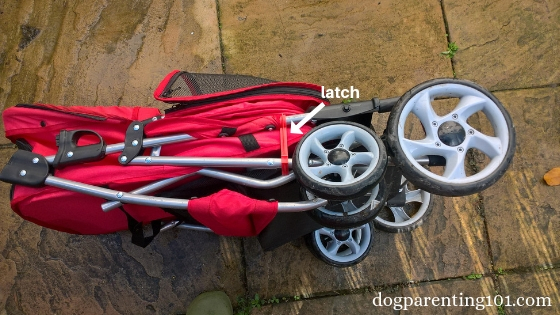 Here is what the doggie stroller looks like when folded